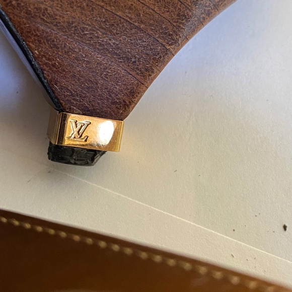 Louis Vuitton - Brown Leather Slingback Heels - Picture 5 of 10